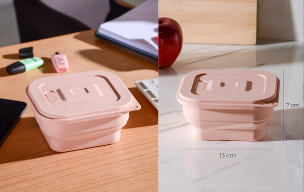 Le Murano Larry Kare Katlanabilir Silikon Saklama Kabı 500Ml Lm0014/12 - Resim 2