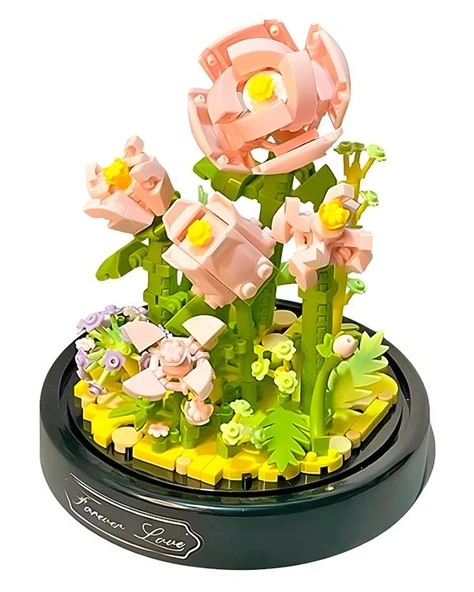 Ctoy Fanuslu Çiçek Serisi Parlak Gül Lego Seti 16346 - Resim 4