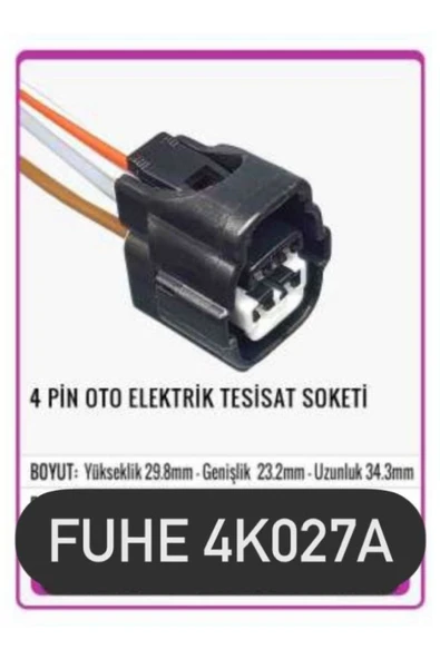 fuhe Fhe 4k027a 4 Pin Oto Elektrik Tesisat Soketi ürün görseli 1