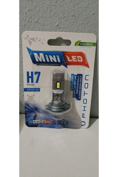 Photon H7 Mini COMPACT  Led Oto Ampul Photon 2li Set 2ADET - Resim 4