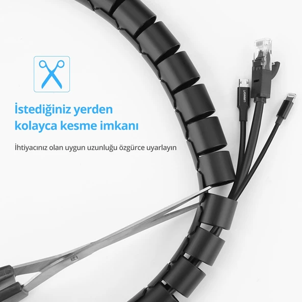 UGREEN Kablo Koruyucu ve Düzenleyici Spiral, 5 Metre, 30820 - Resim 6