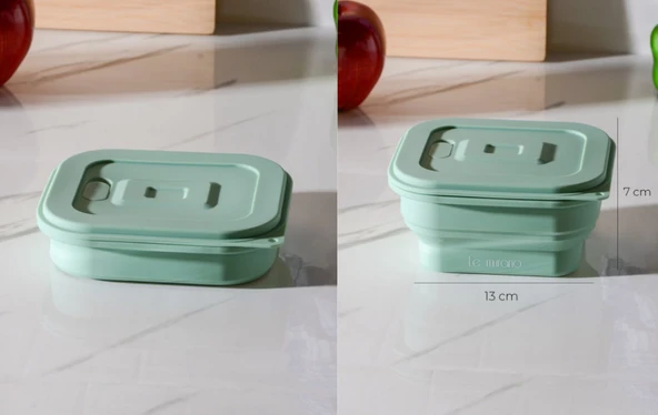 Le Murano Larry Kare Katlanabilir Silikon Saklama Kabı 500Ml Lm0014/12 - Resim 8