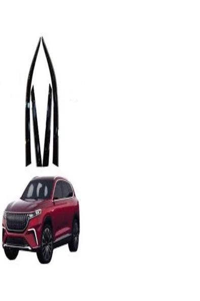 ROAL TUNİNG TOGG T10X UYUMLU CAM RÜZGARLIĞI 4PCS 2023+KROMSUZ PİANO BLACK - Resim 2