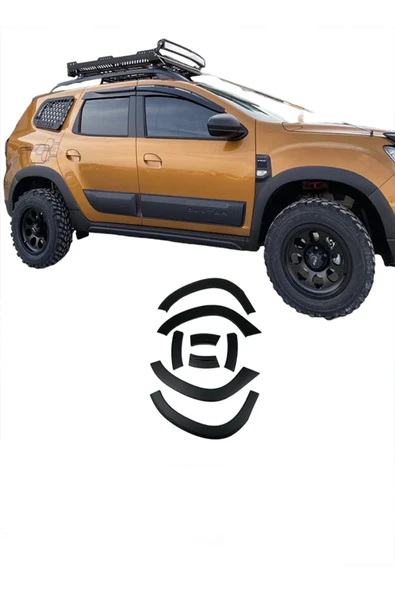 ROAL TUNİNG 2018+DACİA DUSTER DÜZ ÇAMURLUK DODİK KAPLAMA KABARTMA KORUMA 12 PARÇA ürün görseli