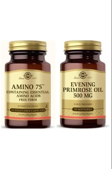 Solgar Amino 75 Essential Amino 30 Kapsül + Evening Primrose 500 Mg 30 Kapsül ürün görseli