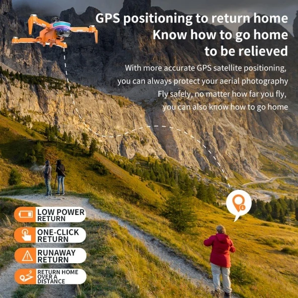 M104 Drone,Fırçasız Motorlu, Engel aşabilen,Uzun Aydınlatmalı,Brushless motorlu 4K Akıllı Drone - Resim 3