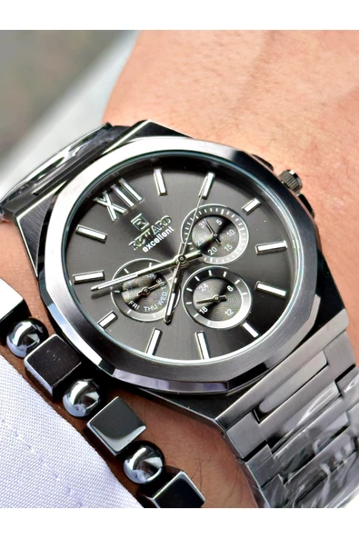 Reward Füme Renk Fonksiyonlar Aktif Klasik Çelik Kordon Erkek Kol Saati + BİLEKLİK HEDİYELİ ürün görseli 1