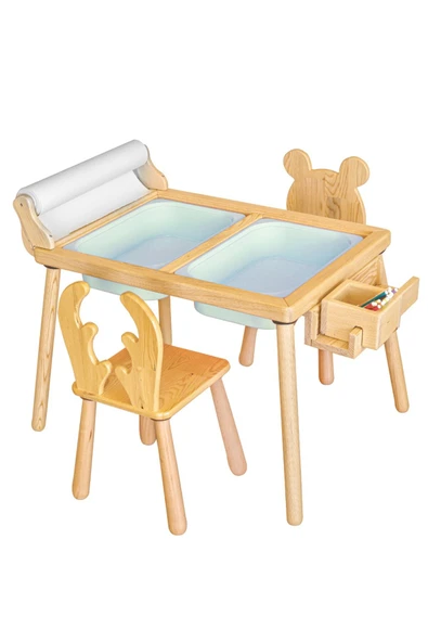 Rulo Aparatlı Duyusal Etkinlik Masası + 2 Sandalye ürün görseli 1