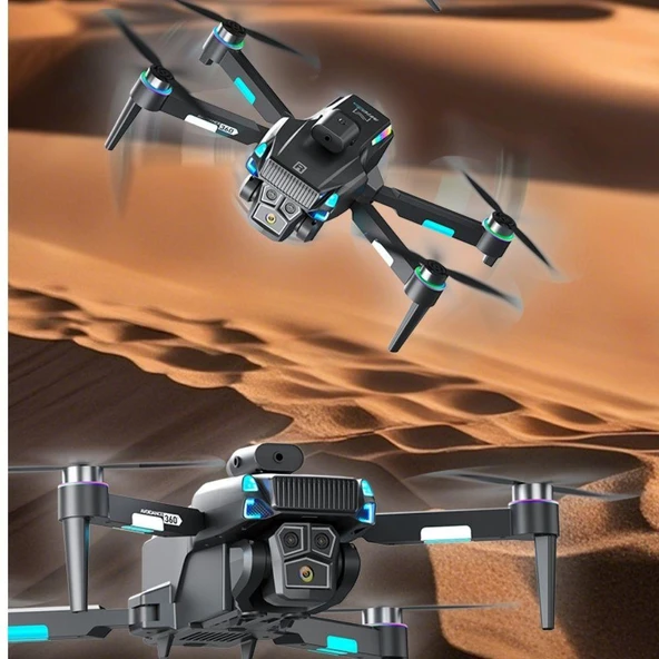 D9 Drone,Fırçasız Motorlu,90° Elektrikli Kamera, Tek Tuş Kalkış–İniş LED Işıklı 4K Akıllı Drone - Resim 2