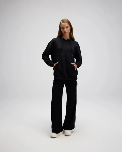 Ellesse EF526-BK Kadın Siyah Kapüşonlu Sweat - Resim 5