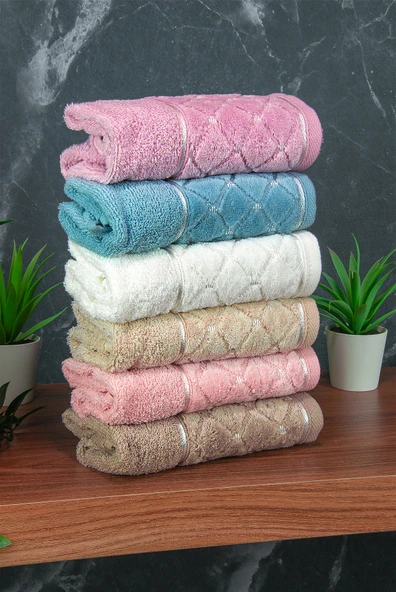 Jakarlı %100 Pamuklu 6'lı Lüks Kutulu Çeyizlik Mutfak Havlusu 30X50 - 00743 - Resim 4