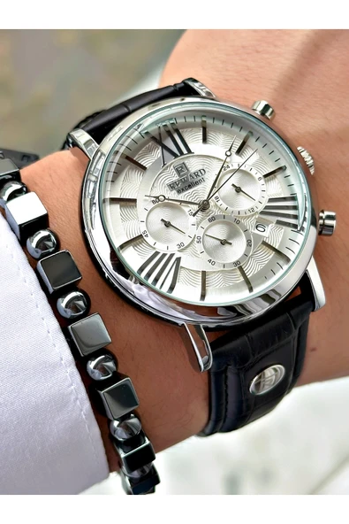 Reward Siyah Renk Deri Kordon Roma Rakamlı Orjinal Kilit Fonksiyonlu Erkek Kol Saati + BİLEKLİK HEDİYELİ - Resim 5
