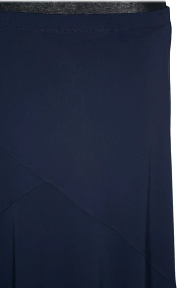 Hesna Kadın Rana Büyük Beden Çapraz Model Lastikli Astarlı Lacivert Etek - Resim 2
