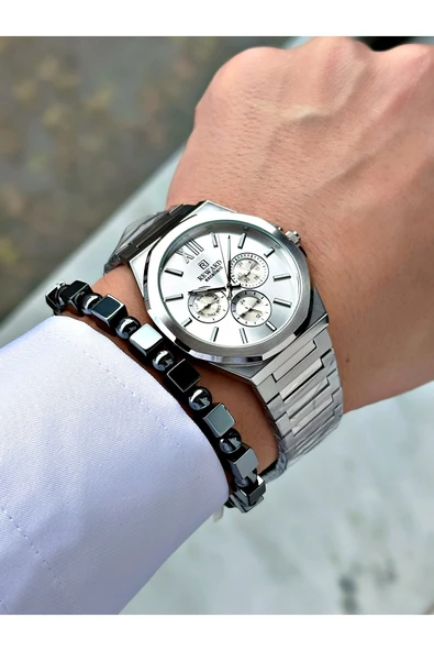 Reward Gümüş Renk Fonksiyonlar Aktif Klasik Çelik Kordon Erkek Kol Saati + BİLEKLİK HEDİYELİ - Resim 3