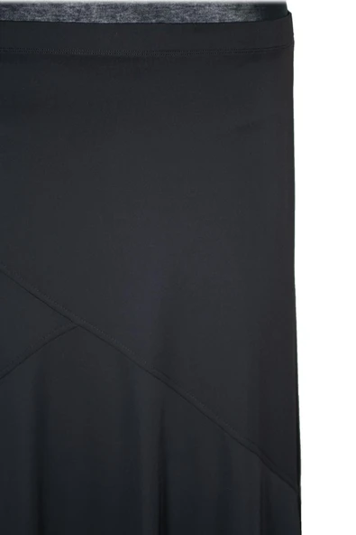Hesna Kadın Rana Büyük Beden Çapraz Model Lastikli Astarlı Siyah Etek - Resim 2