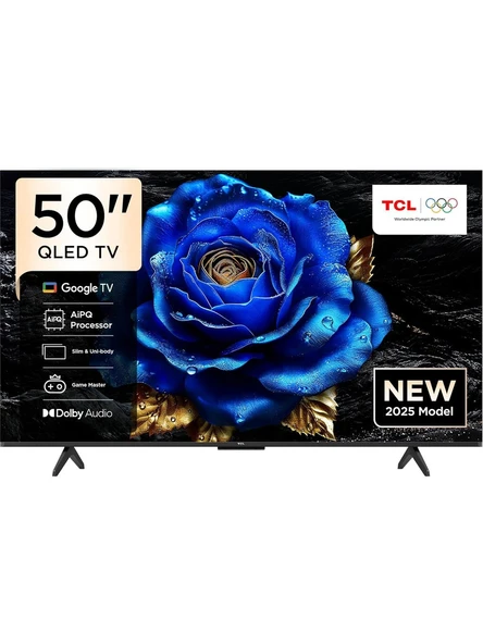 TCL 50T6C 50" 127 Ekran Uydu Alıcılı 4K Ultra HD Google QLED TV ürün görseli 1