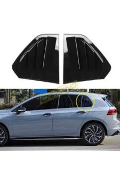 ROAL TUNİNG 2020+VE ÜZERİ UYUMLU VOLKSWAGEN GOLF 8 KELEBEK CAM VİZÖR KAPLAMA IZGARA PİANO BLACK ürün görseli