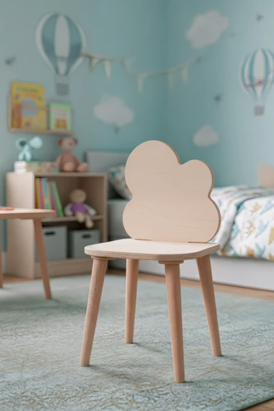 Montessori Çocuk Ahşap Oyun Etkinlik Çalışma Masası Sandalyesi ürün görseli 1