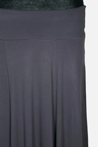 Barem Kadın Lamia Korsajlı Parçalı Astarsız Basic Gri Penye Etek - Resim 2