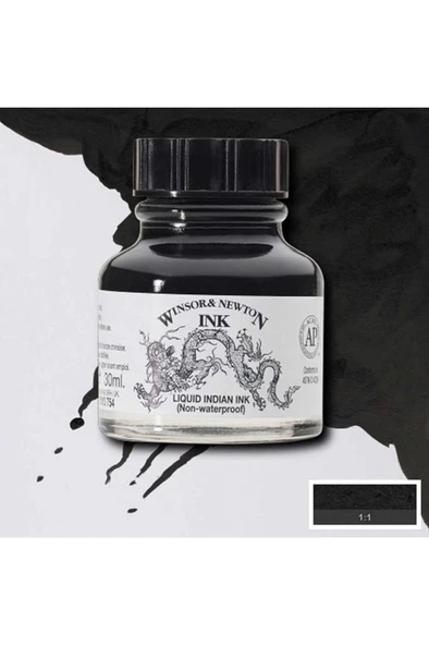 Winsor & Newton Çizim Mürekkebi 30ml Liquid Indian 754 - Resim 2