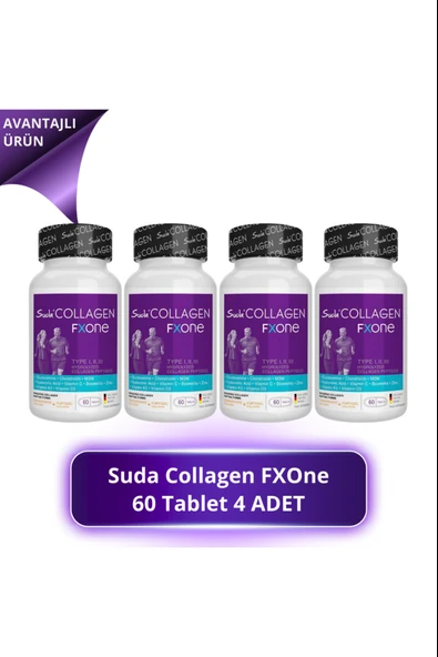 Suda Collagen Fxone Tip I-ıı-ııı Collagen 60 Tablet 4 Adet ürün görseli