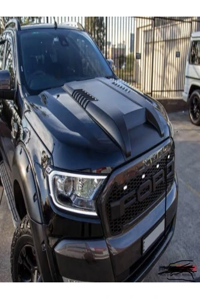 ROAL TUNİNG FORD RANGER KAPUT SCOOP KAPLAMA KABARTMA T6T7T8 UYUMLU PİANO BLACK ürün görseli