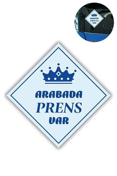 "ARABADA PRENS VAR" Stickerı – 10x10 Cm Araba Camı Uyarı Etiketi ürün görseli 1