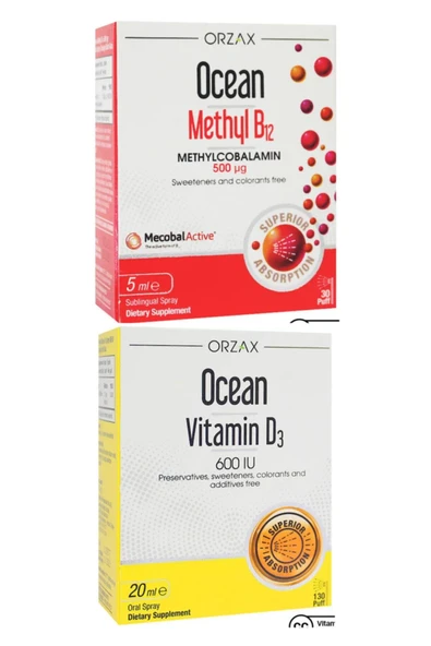 Ocean Methyl B12 Sprey 500mcg 5ml + Vitamin D3 600ıu Sprey 20ml - Resim 2
