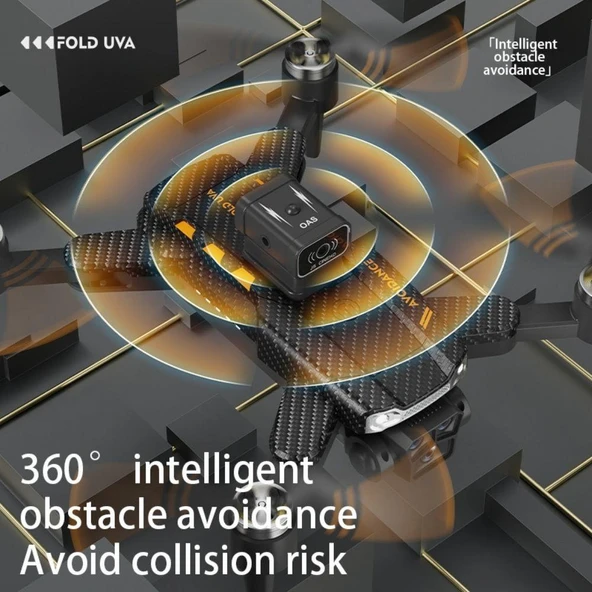 JS22PRO Drone,4K Uzaktan Kumandalı, Fırçasız motorlu 360 Roll Özellikli , Çift lens Korumalı Drone - Resim 5