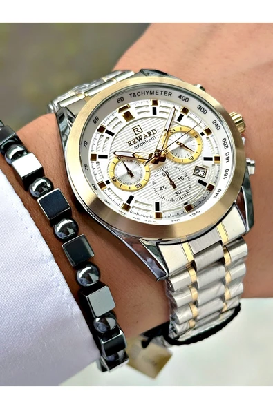 Reward Gümüş Renk Fonksiyonlu Çelik Kordon Orjinal Erkek Kol Saati + BİLEKLİK HEDİYELİ ürün görseli 1