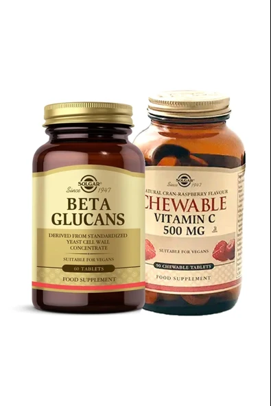 Solgar Beta 1.3 Glucans 60 Tb+ Solgar Chewable Vitamin-C 500 Mg 90 Tablet ürün görseli