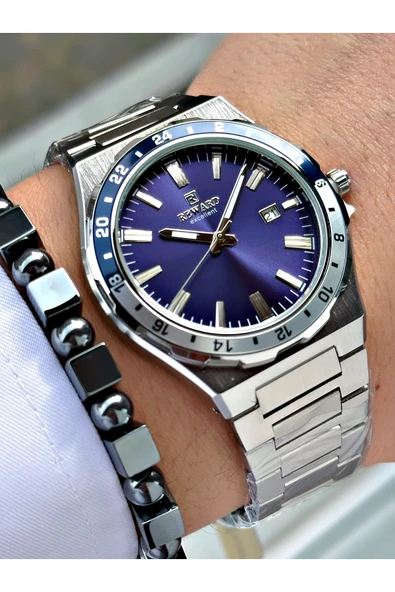 Reward Gümüş Renk Takvimli Model Spor Çelik Kordon Erkek Kol Saati + BİLEKLİK HEDİYELİ - Resim 3