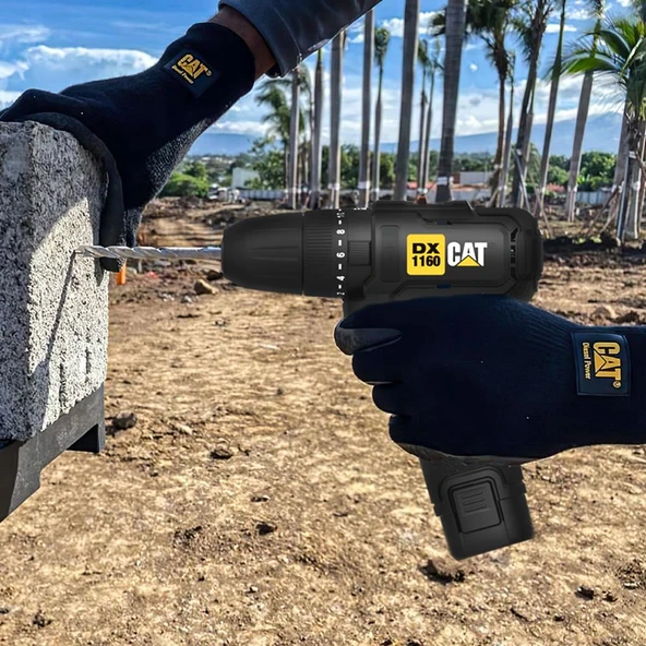 CAT DX1160 12Volt/2.0Ah Li-ion Çift Akülü Kömürsüz Profesyonel Şarjlı Darbeli Matkap + DA01901 32 Parça Aksesuar Seti - Resim 3