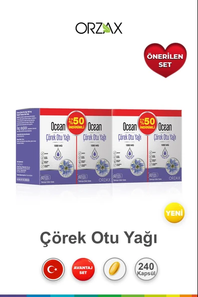 Ocean Çörek Otu Yağı 60 Kapsül 4 Adet ürün görseli