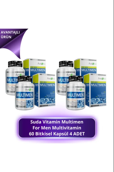 Suda Vitamin Multimen Multivitamin 60 Kapsül 4 Adet ürün görseli