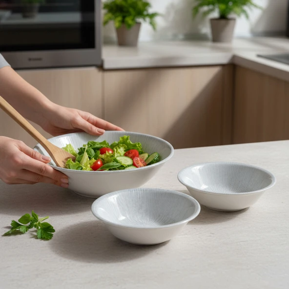 GÜRAL PORSELEN Enternasyonel Arnim 3 Parça Kase Seti 16 cm & 23 cm 1401 ürün görseli 1