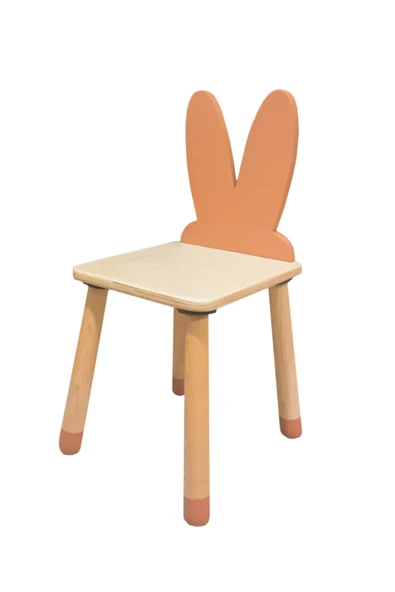 Wood & Joy Doğal Ahşap Renkli Çocuk Sandalye Tavşan - Resim 2