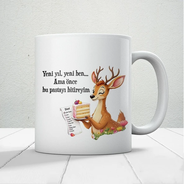 Yılbaşı Temalı Yeni Yıl Yeni Ben Baskılı Hediyelik Kupa ürün görseli 1