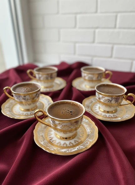 Acar Harmonıe 6 Lı Kahve Fincan Takımı Beyaz Hxf-06927 ürün görseli 1