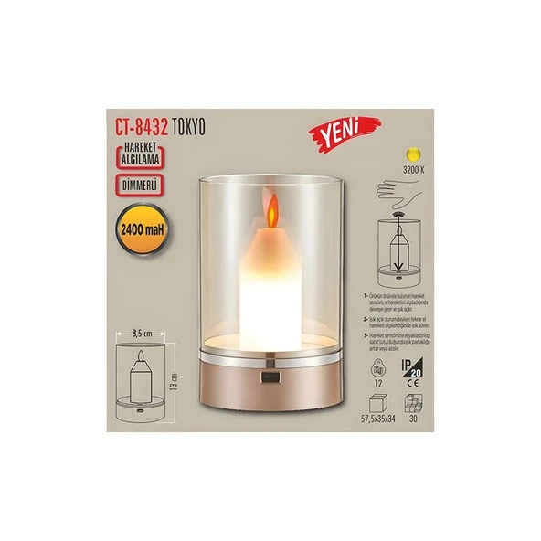 Cata CT-8432 Tokyo Şarjlı Masa Lambası (3200K-GÜNIŞIĞI) - Resim 3