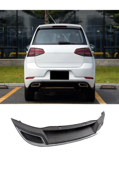 ROAL TUNİNG VOLKSWAGEN GOLF 7 ARKA TAMPON DİFÜZÖR PARLAK SİYAH 2013+ ürün görseli