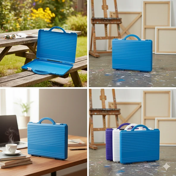 Proje Çizim Evrak Dosya Çantası Mavi - Resim 2