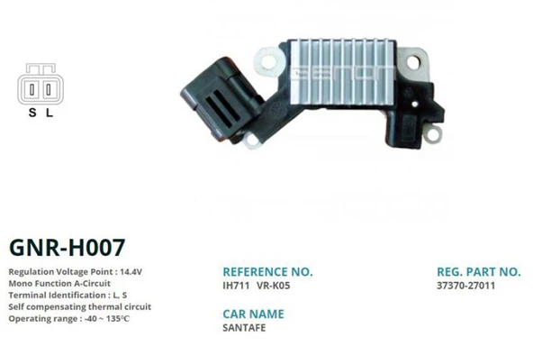 Hyundaı Alternator Konjektor 12v Hyundaı Santa-Fe - Tucson 2.0 - 2.2 Crdi (l, S) - Genon Gnr-H007 ürün görseli 1