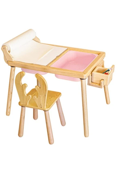 Rulo Aparatlı Duyusal Etkinlik Masası + 1 Sandalye ürün görseli