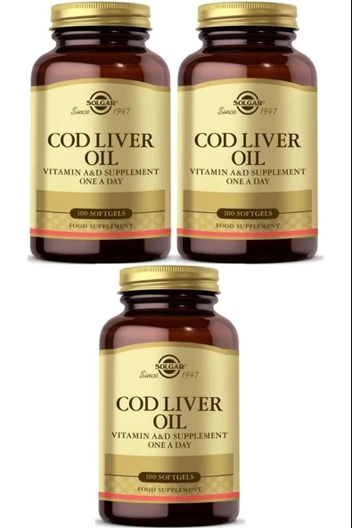Solgar Cod Liver Oil 100 Kapsül 3 Adet ürün görseli
