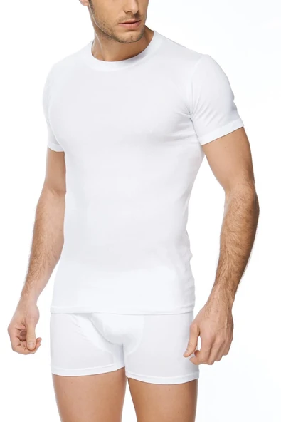 Altunkoza Underwear Has Altunkoza 12'li Paket Erkek 0 Yaka Kısa Kollu Atlet Beyaz 14203 - Resim 3