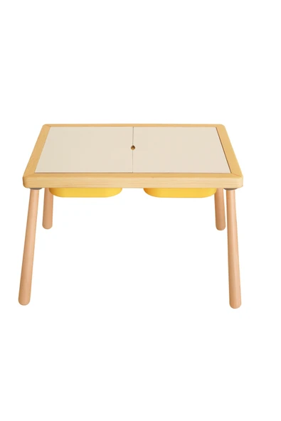 Wood & Joy Doğal Ahşap Duyusal Çocuk Aktivite Masası Oyun Masası Ve Çocuk Çalışma Masası - Resim 2