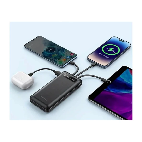 P267L-15 10000 mAh Taşınabilir Hızlı Şarj Powerbank | Çift Çıkışlı, İnce Tasarım, LED Göstergeli | Tüm Telefonlarla Uyumlu - Resim 2