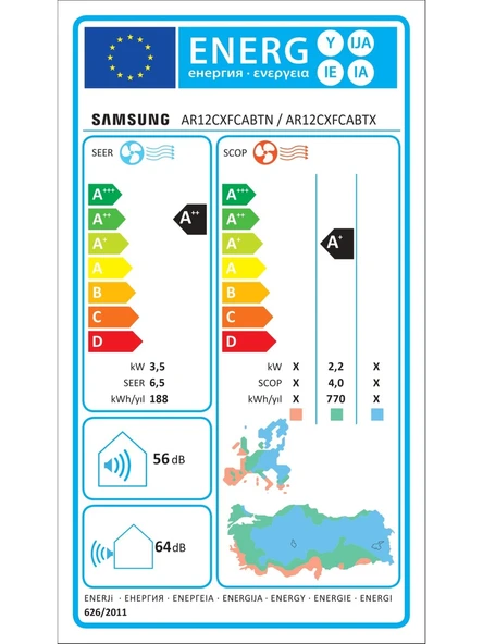 Samsung AR12CXFCABT/SK WindFree Premium A++ 12000 BTU Inverter Duvar Tipi Klima - Resim 3