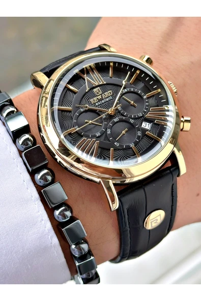 Reward Siyah Renk Deri Kordon Roma Rakamlı Orjinal Kilit Fonksiyonlu Erkek Kol Saati + BİLEKLİK HEDİYELİ ürün görseli 1